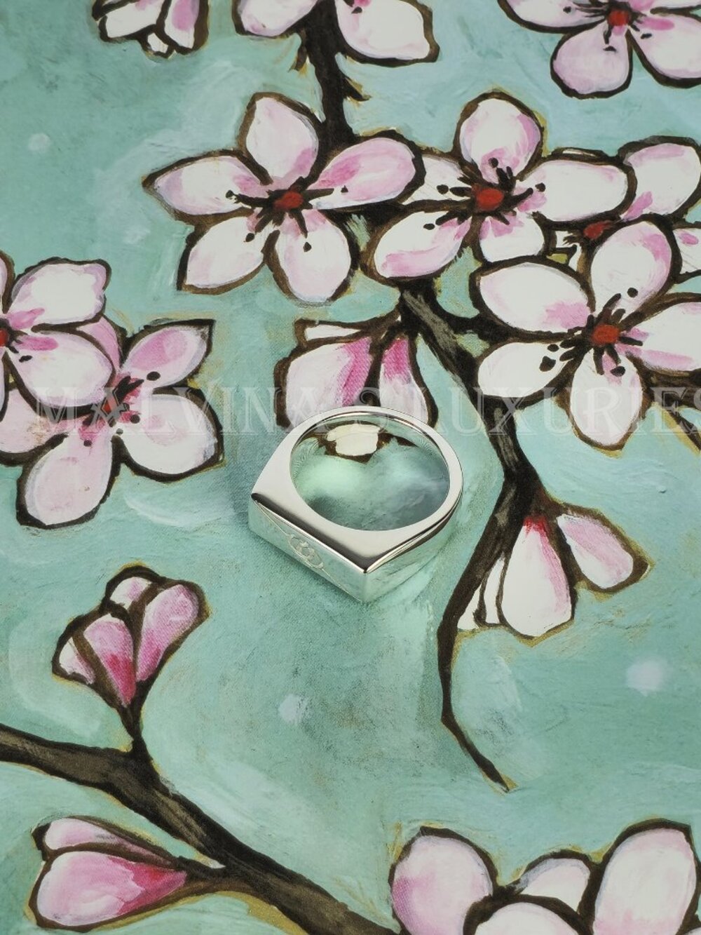 GUCCI RING STERLING SILVER GG LOGO TAG925 COLLECTION UNISEX sz 15 US 7 1/4 - Picture 13 of 16